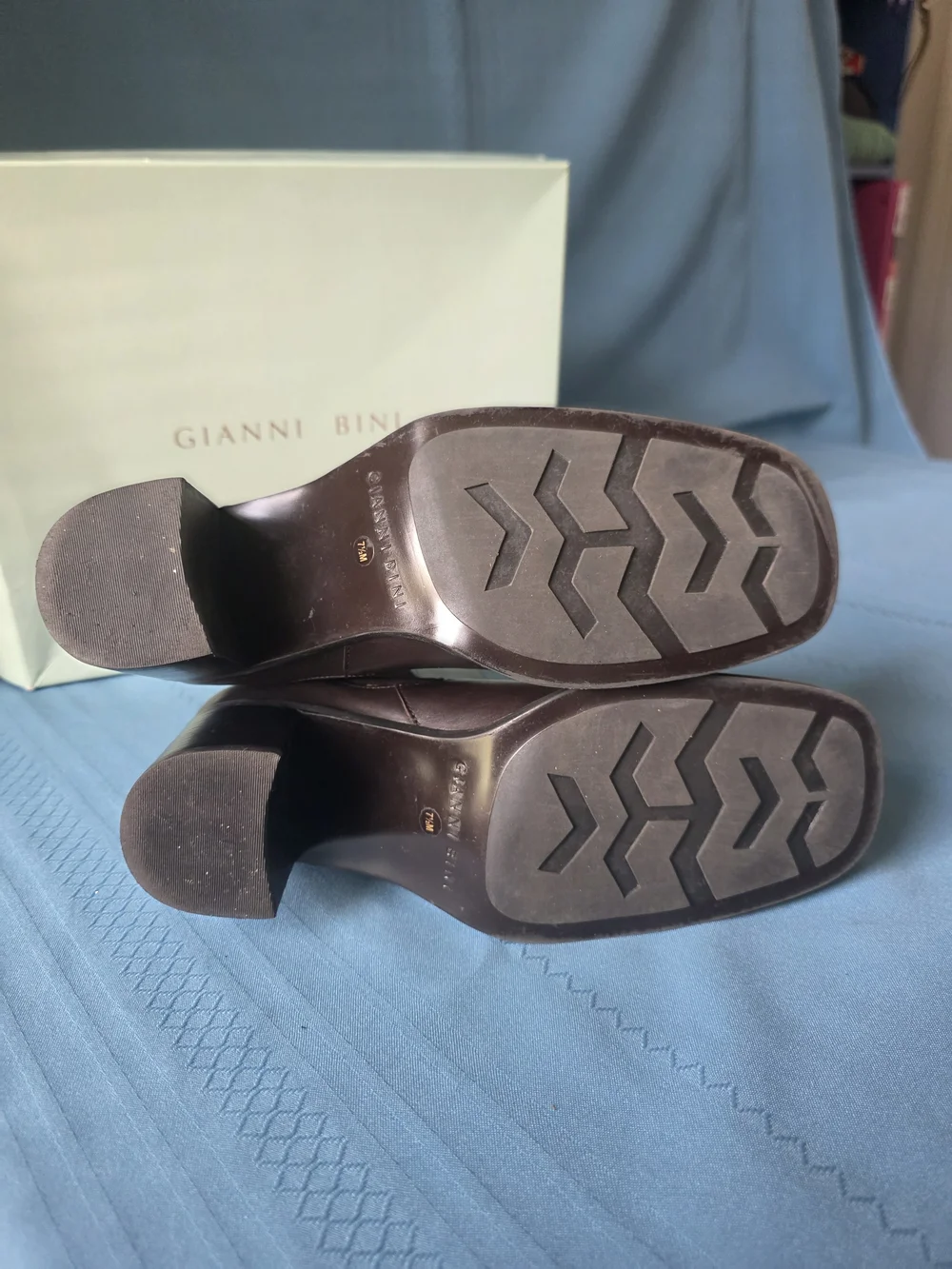 Gianni Bini Selby Western Brown Leather Ankle Boots 7.5M